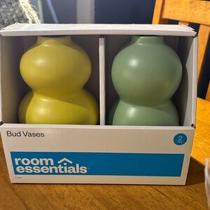 Room Essentials Dual-Tone Bud Vases - Mustard and Sage